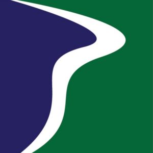 blue, white and green logo